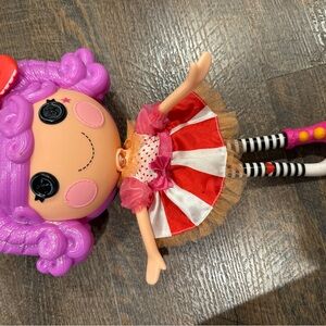 Vintage Mallory Purple-Head Plush Doll with Red & White Dress - Kids Toy